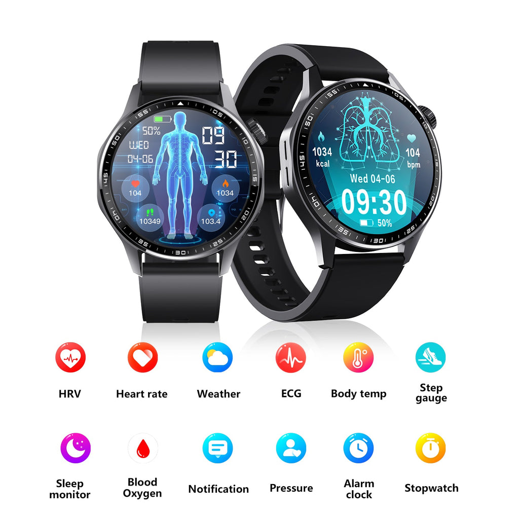Advanced Health and Fitness Smartwatch with Tools to Manage Stress and Sleep, ECG App, SpO2, 24/7 Heart Rate