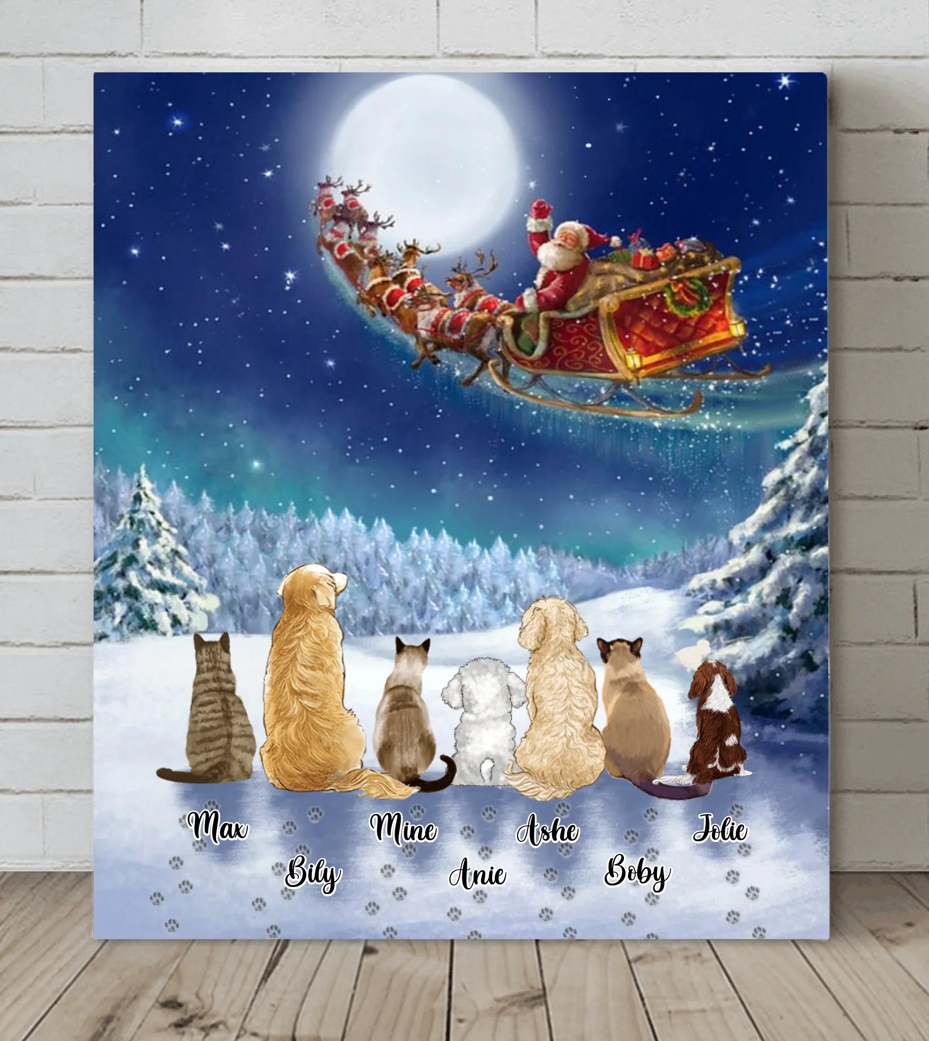 Custom Personalized Christmas Pet Horizontal Canvas - Up to 12 Pets - Best Gift For Christmas And Dog Lovers/Cat Lovers - TT1FV8