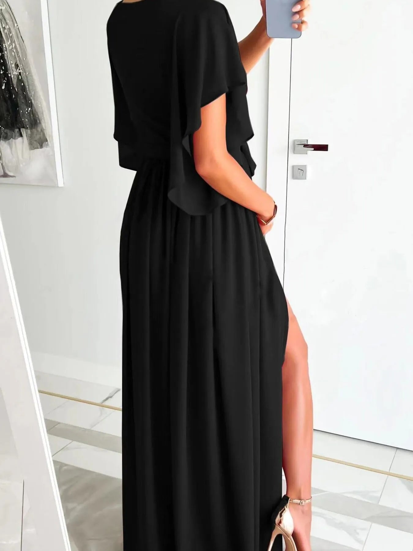 Effortlessly Elegant Flutter Wrap Maxi Dress