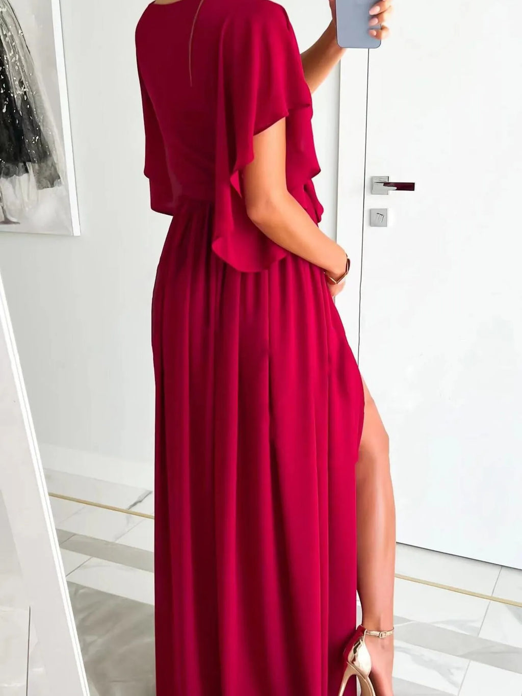 Effortlessly Elegant Flutter Wrap Maxi Dress