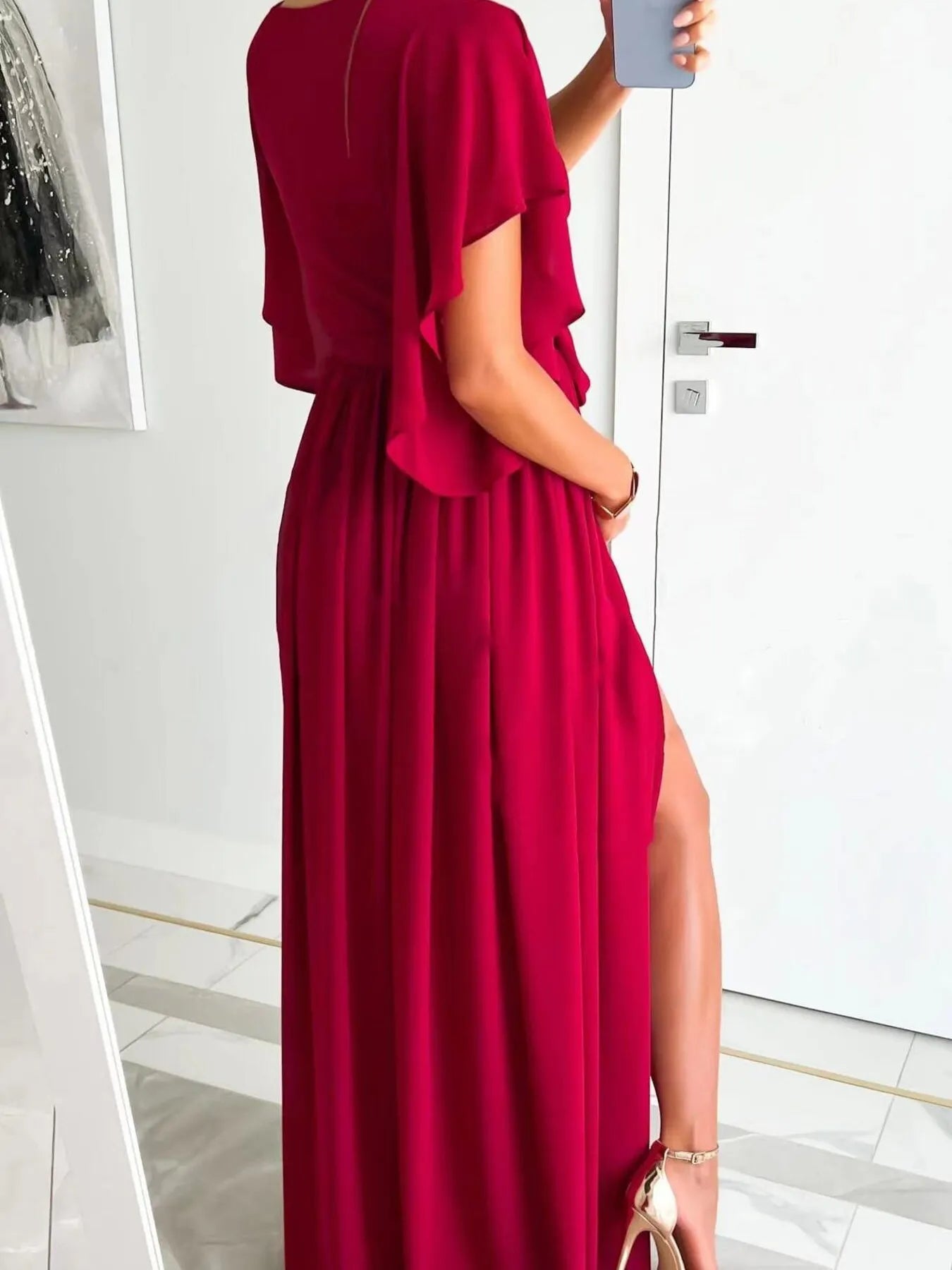Effortlessly Elegant Flutter Wrap Maxi Dress
