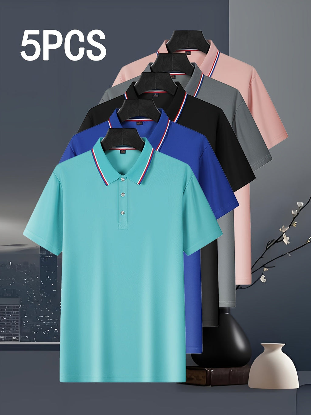 Mens Breathable Sport Polo Cool Summer Style