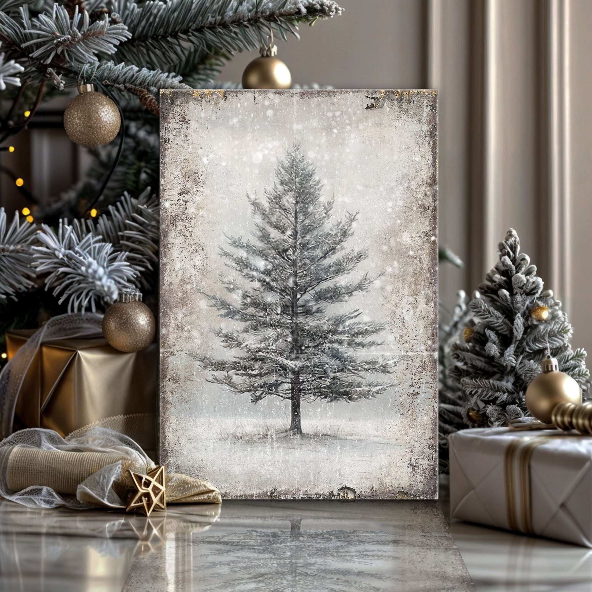 Vintage Christmas Tree Wall Art II