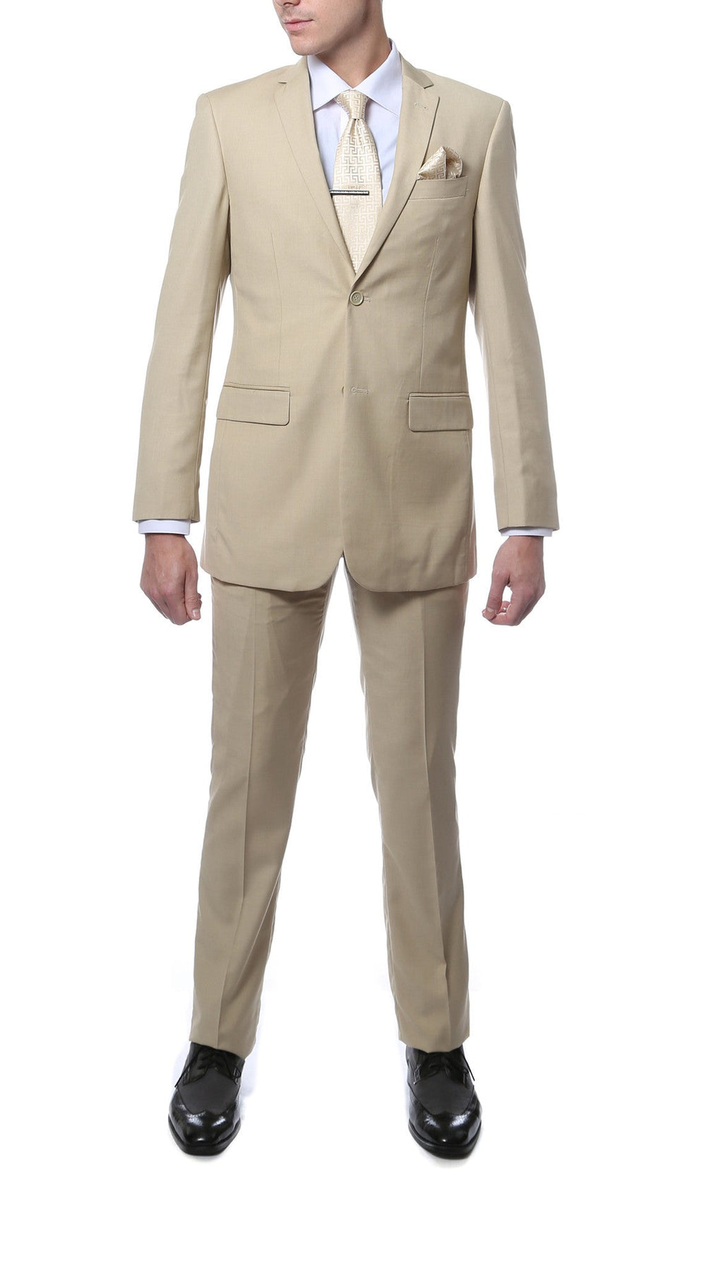 FS22 Mens Tan Regular Fit 2pc Suit