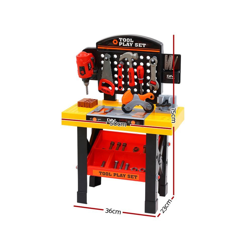 NNEDSZ Kids Pretend Play Set Workbench Tools 54pcs Builder Work Childrens Toys