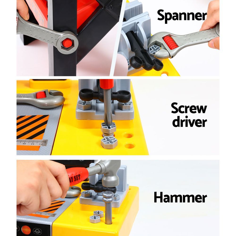 NNEDSZ Kids Pretend Play Set Workbench Tools 54pcs Builder Work Childrens Toys