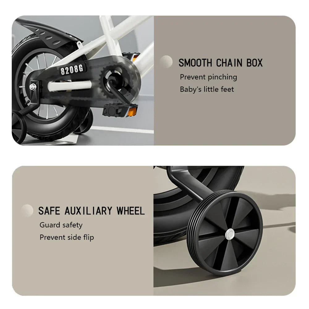 Kids Bike Bicycle for Girls Ages 3-7 Years with Training Wheels Basket Kids Bicycle