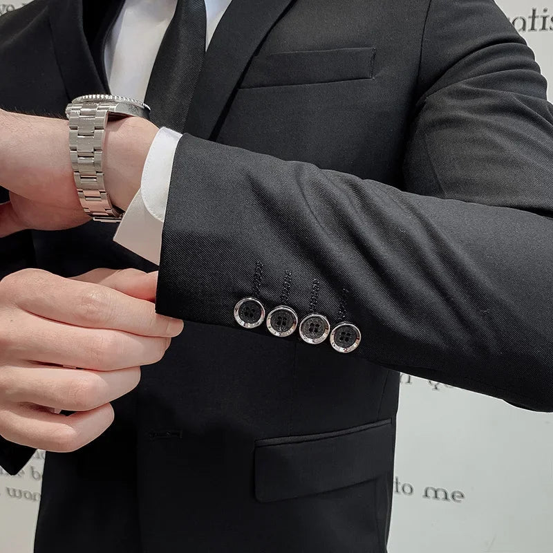 Mens Business Suit Set Blazer (Black)