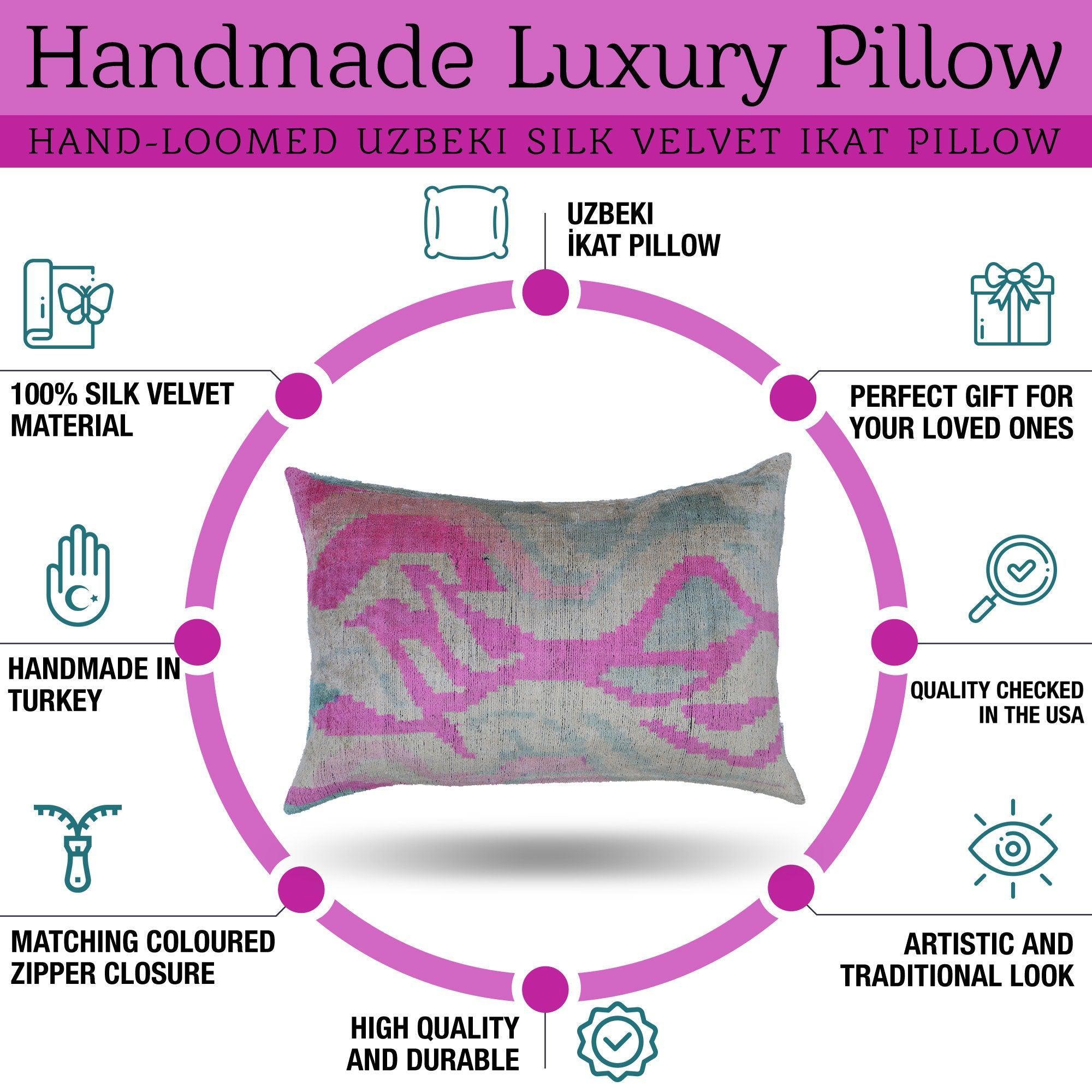 Canvello Luxury Pink Velvet Throw Pillows - 16x24